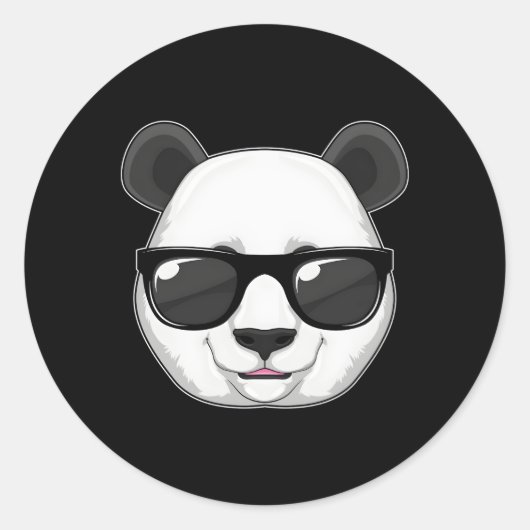 Panda Sunglasses Runder Aufkleber (Vorderseite)