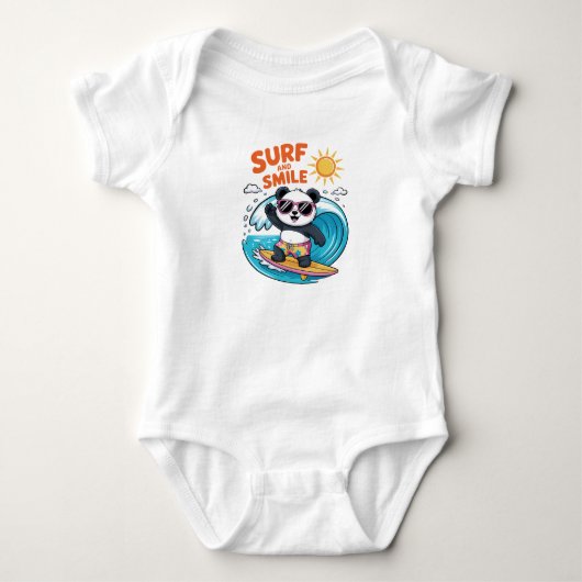 PANDA SURF Kind Sommer Baby Strampler (Vorderseite)