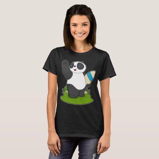 Panda Surfboard T-Shirt (Vorne ganz)