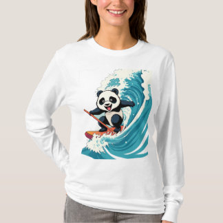 Panda surfen ein Wave-Shirt, Fun Surfen Panda T-Shirt