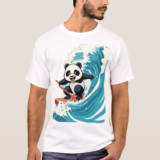 Panda surfen ein Wave T - Shirt - Fun surfen Panda (Vorderseite)