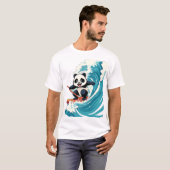 Panda surfen ein Wave T - Shirt - Fun surfen Panda (Vorne ganz)