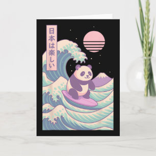 Panda surft auf japanischer Welle Japan Karte