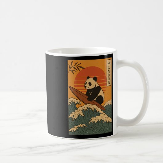 Panda Surft Japanisch _1 Kaffeetasse (Rechts)