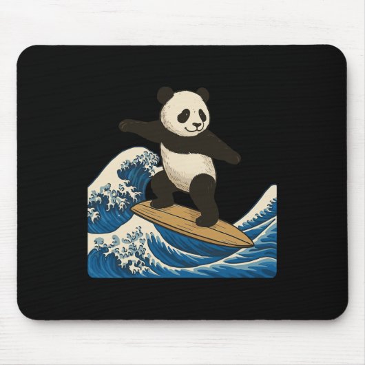 Panda Surft Japanisch _3 Mousepad (Vorne)