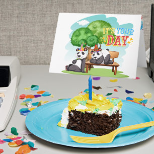 Panda Surprise Chill Außerhalb des Party Inside Bi Karte