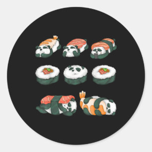 Panda Sushi Hug Animal Maki Food Runder Aufkleber
