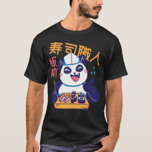 Panda Sushi Koch mit Stäbchen und Plundergebäck T-Shirt