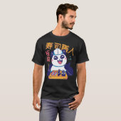 Panda Sushi Koch mit Stäbchen und Plundergebäck T-Shirt (Vorne ganz)