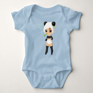 Panda Süß Design Baby Jersey Body Strampler