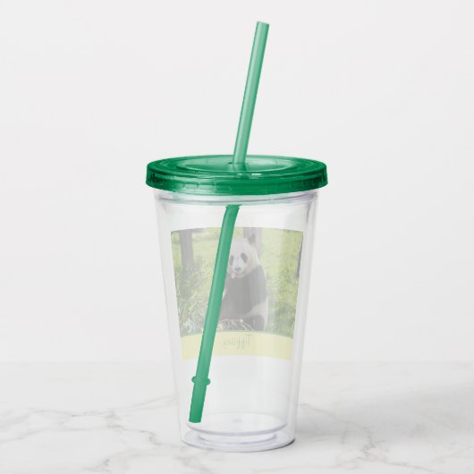 Panda-Süsse Acryltrinkbecher (Rückseite)