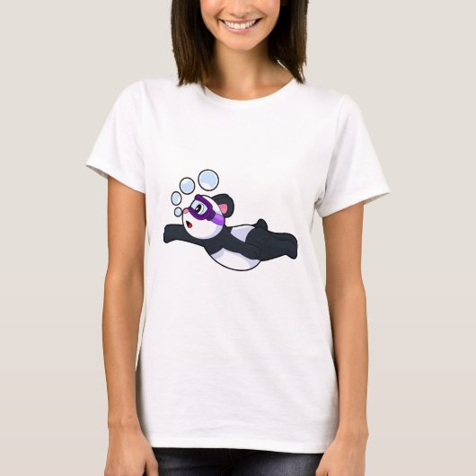 Panda Swimming Swimming goggles Summer T-Shirt (Vorderseite)