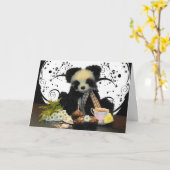 Panda Teddy Bear Geburtstagskarte Karte (Gelbe Blume)