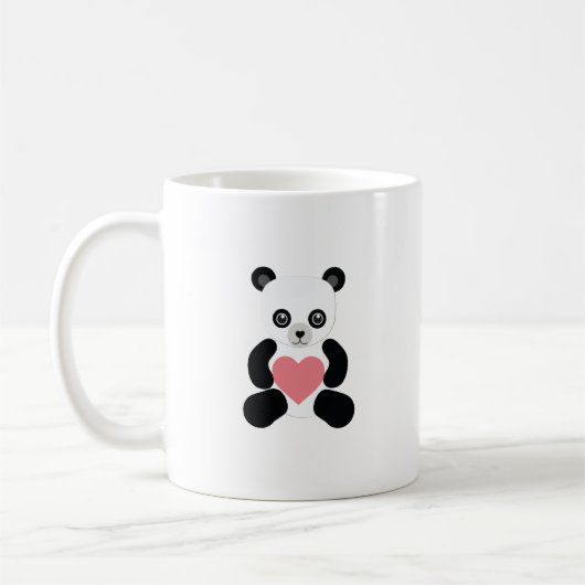 Panda Teddy Bear mit Herz Kaffeetasse (Links)