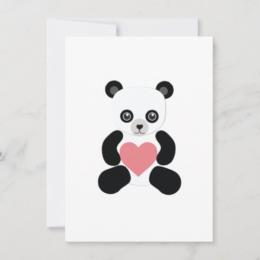 Panda Teddy Bear mit Herzkarte Feiertagskarte (Vorderseite)