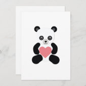 Panda Teddy Bear mit Herzkarte Feiertagskarte (Vorne/Hinten)