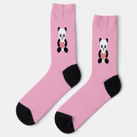 Panda Teddy Bear Valentine's Day Socks Socken (Linkes Detail)