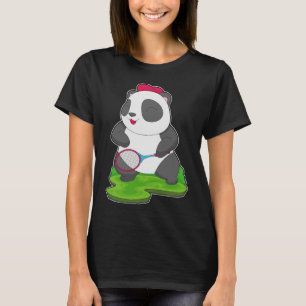 Panda Tennis-Schläger T-Shirt