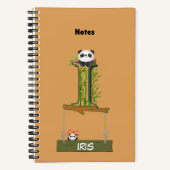Panda Theme Notebook - Benannt mit Letter I Notizblock (Vorderseite)