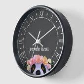 Panda Theme Rustikal Schwarz-Weiß Uhr (Winkel)