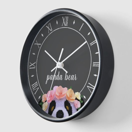 Panda Theme Rustikal Schwarz-Weiß Uhr (Winkel)