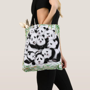 Panda Tote Bag Happy Families - Funny Tasche