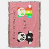 Panda tragen personalisierten Namen werfen Decke. Decke (Vorderseite Vertikal)