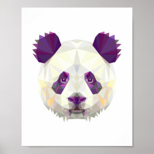 Panda trägt geometrisch nordischen Stil Poster