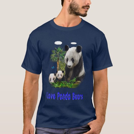 Panda trägt T - Shirt (Vorderseite)