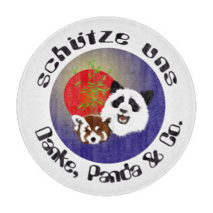 Panda Treffen Glasbrett Schneidebrett