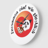 Panda Treffen Große Wanduhr (Winkel)