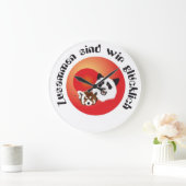 Panda Treffen Große Wanduhr (Zuhause)
