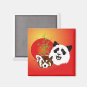 Panda Treffen Magnet (Vorderseite/Rückseite)