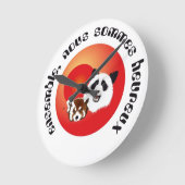 Panda Treffen Runde Wanduhr (Winkel)