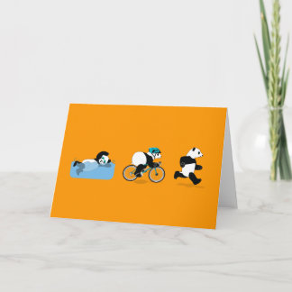Panda Triathlon Greetings Card Karte