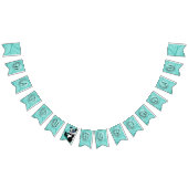 Panda Turquoise Birthday Wimpelkette (Alle)