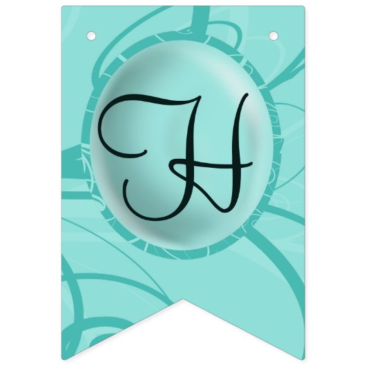 Panda Turquoise Birthday Wimpelkette (Zweite Fahne)