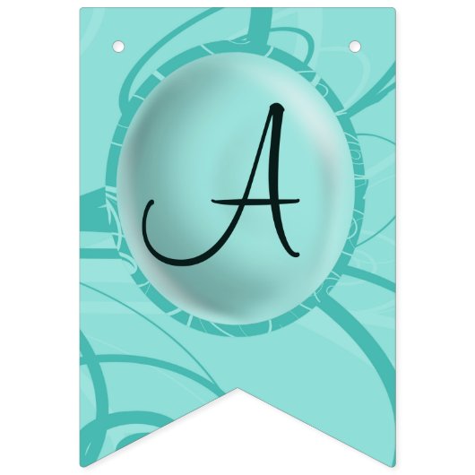 Panda Turquoise Birthday Wimpelkette (Dritte Fahne)