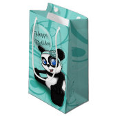 Panda Turquoise Kleine Geschenktüte (Vorderseite Schrägansicht)