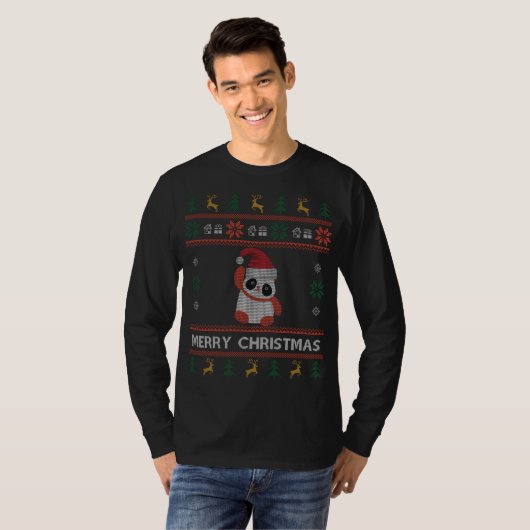 Panda Ugly Christmas Sweater Niedlich Panda Santa T-Shirt (Vorne ganz)
