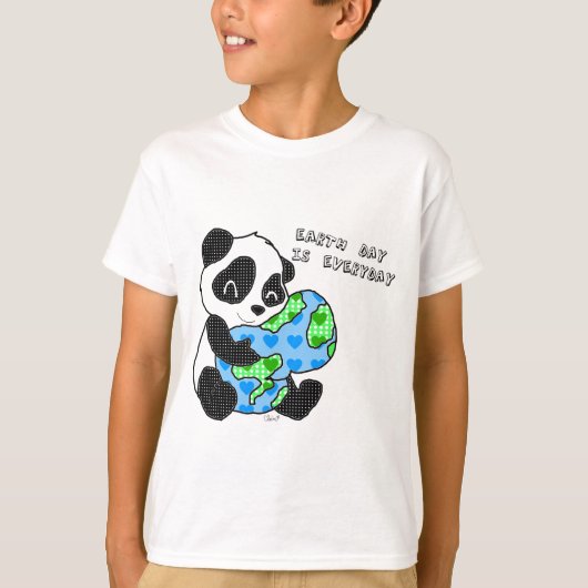 Panda umarmt die Erde/earthday T-Shirt (Vorderseite)