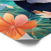 Panda umgeben von Blume Poster (Ecke)