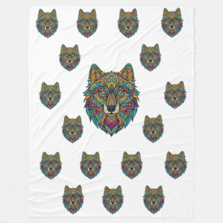 Panda und Abstract Wolf Art Große Decke – Mod
