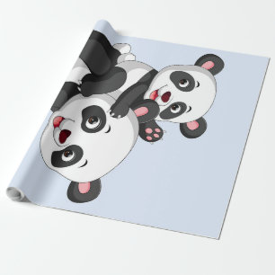 Panda und Baby Geschenk für Kinder Geschenkpapier