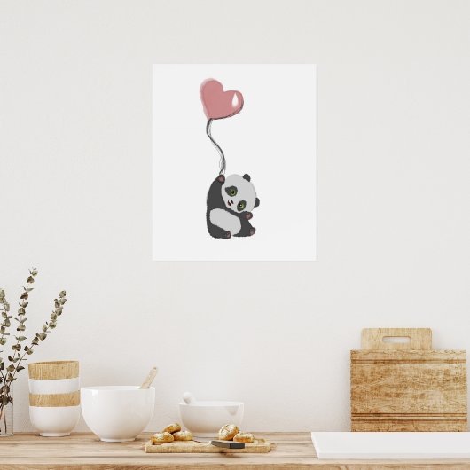 Panda und Ballon Poster (Küche)