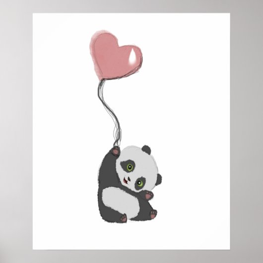 Panda und Ballon Poster (Vorne)