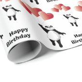 Panda und Ballons Geschenkpapier (Rolleneckpunkt)