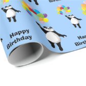 Panda und Ballons Geschenkpapier (Rolleneckpunkt)