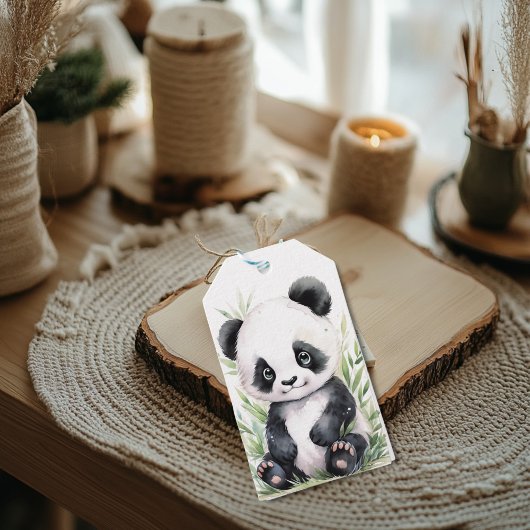 Panda und Bamboo Geschenkanhänger