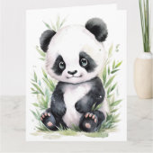 Panda und Bamboo Gruß Karte (Vorderseite)